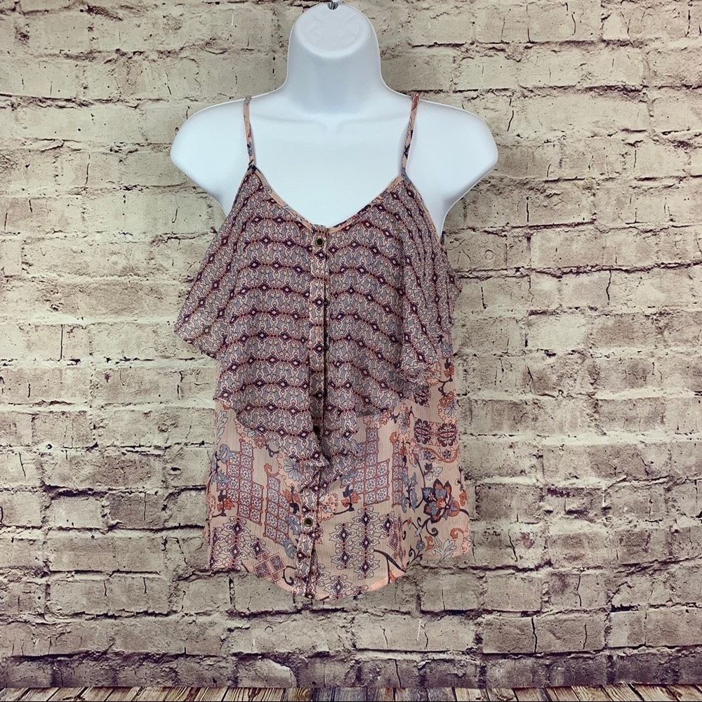 Maurice’s Pink Pink Ruffled Sheer Top NWOT